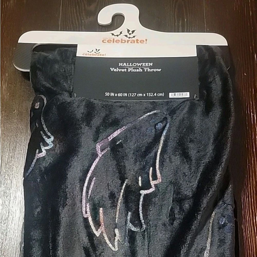 Black iridescent Halloween blanket